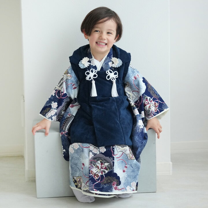 楽天市場】【レンタル】【華徒然 七五三 着物 3歳 男の子 被布セット 