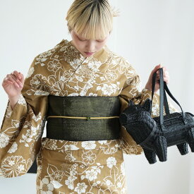 2026再入荷【utatane 浴衣 単品 高級変わり織｜珈琲ミルクの古典花（フリーサイズ）】国産生地・国内染色｜希少図案を現代に復刻｜浴衣（ゆかた）