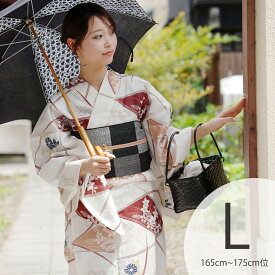 2026新作【utatane 浴衣 単品 高級変わり織｜クリームに露芝紋の古典花（Lサイズ）】国産生地・国内染色｜希少図案を現代に復刻｜トールサイズ（165-175cm）｜浴衣（ゆかた）