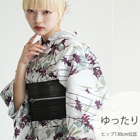 2026新作【utatane 浴衣 単品 高級変わり織｜杢グレージュに上品菖蒲とアザミ（3Lサイズ）】国産生地・国内染色｜希少図案を現代に復刻｜ゆったりサイズ（ヒップ約130cm位まで対応）｜浴衣（ゆかた）