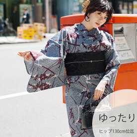 2026新作【utatane 浴衣 単品 高級変わり織｜ブルーと紫のあざみ砂嵐（3Lサイズ）】国産生地・国内染色｜希少図案を現代に復刻｜ゆったりサイズ（ヒップ約130cm位まで対応）｜浴衣（ゆかた）