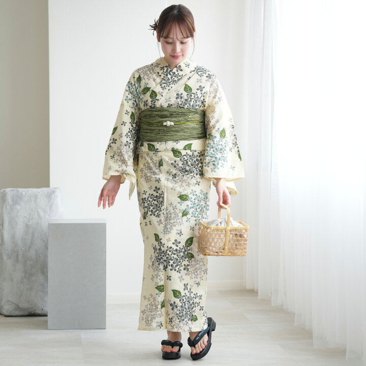 楽天市場】【utatane 綿麻 高級変わり織 浴衣3点セット 先染めベージュ 