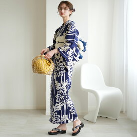 【utatane×注染工房 日本製小幅生地使用 浴衣3点セット 藍色に万華鏡】特選シリーズ 注染 本染め にじみ 手染め ぼかし フリーサイズ 浴衣セット（ゆかた・帯・下駄）ですぐお出かけ 日本製 国産 手縫い併用国内縫製 奈良の職人さんの手染め ブランド