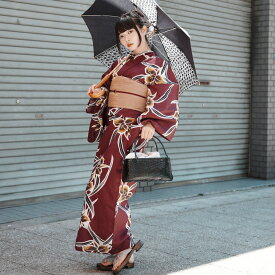 2026新作【utatane 浴衣 3点セット レディース 高級変わり織｜紫に伸びやかな蘭の花（フリーサイズ）】国産生地・国内染色｜希少図案を現代に復刻｜浴衣・帯・下駄付き