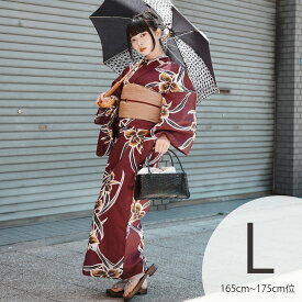 2026新作【utatane 浴衣 3点セット レディース 高級変わり織｜紫に伸びやかな蘭の花（Lサイズ）】国産生地・国内染色｜希少図案を現代に復刻｜トールサイズ（165-175cm）｜浴衣・帯・下駄付き