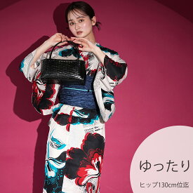 2026新作【ニコアンティーク 浴衣 3点セット レディース 高級変わり織｜ミッドナイト・フラグメント（3Lサイズ）】国産生地・国内染色｜独創的アーカイブ復刻｜個性派レトロ｜ゆったりサイズ（ヒップ約130cm位まで対応）｜浴衣・帯・下駄付き［Nico@ntique］