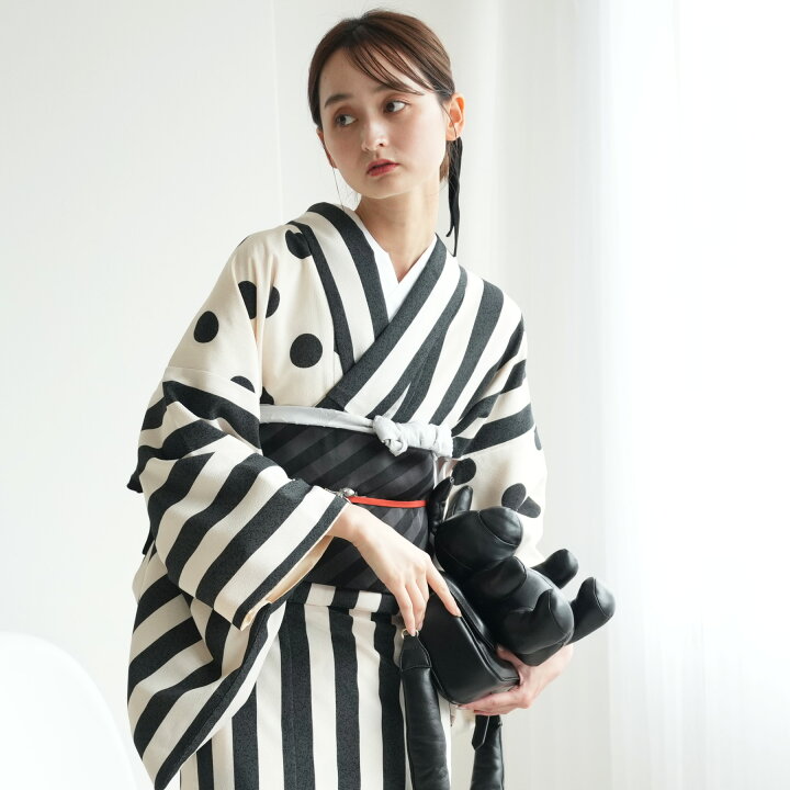 楽天市場】【20％OFF】【utatane 着物 日本製 袷着物 半身 大粒ドット 
