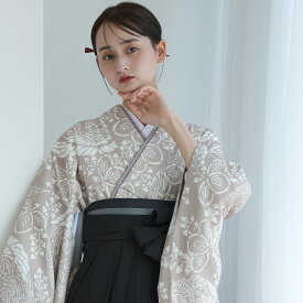 【ひよこ商店 袴 2点セット 白茶鳳凰】二尺袖着物 はかま 着物セット 販売 卒業式 大学生 専門学生 レディース 女性 大人 袴91cm（身長153-158cm）重ね衿縫い付済