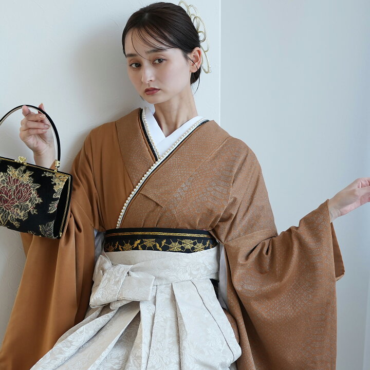 楽天市場】【utatane 袴 2点セット 半身 月霞パイソン 砂色】二尺袖 