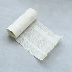 【utatane×井上絹織 博多織 紗 四寸単帯 正絹 矢絣献上　純白】 日本製 国産 本場筑前博多織 博多帯 博多献上 半幅帯 細帯 ひとえ帯 本筑 シルク 浴衣 夏着物 証紙付き