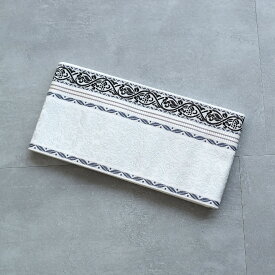 【utatane×井上絹織　博多織　小袋帯　正絹 ホワイト　ブラック】日本製　国産　本場筑前博多織　博多帯　博多献上 半幅帯　細帯 本筑　シルク　浴衣　紬　小紋　着物　証紙付き