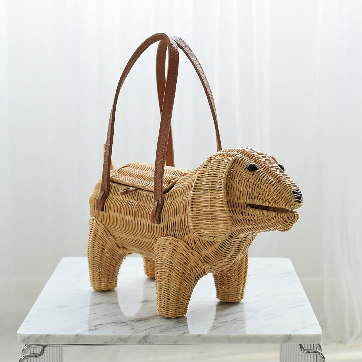 楽天市場】【utatane 籐カゴバッグ ビーグル 牛革ハンドルバッグ 犬 