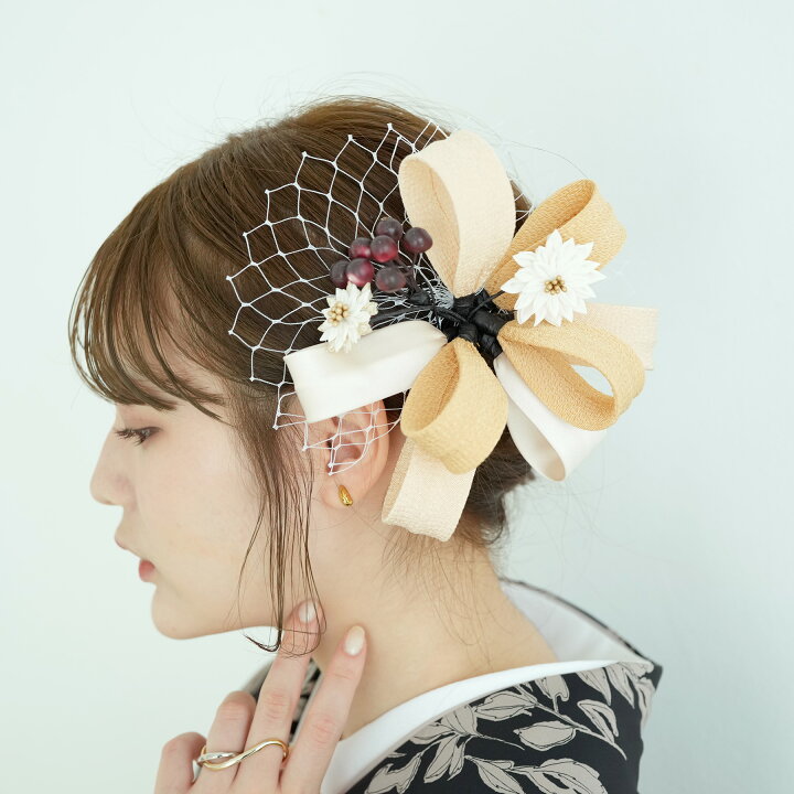 楽天市場】【髪飾り リボンヘッドドレス風コーム】 ヘアアクセ つまみ 