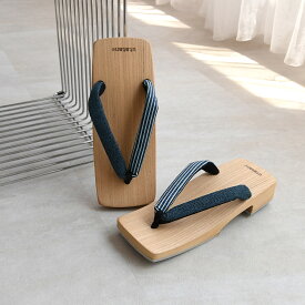 【utatane 高級桐下駄 ヒッコリーデニム鼻緒 メンズ Lサイズ 右近 白木】男性 男下駄 25〜26.5cm 単品 国産 日本製 徳島の下駄職人さんと滋賀の鼻緒職人さんの手仕事 フリーサイズ デニム生地 紺 インディゴ レトロ 大きいサイズ