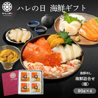 漁師めし 海鮮詰合せ【極】 豪華6種　海鮮丼 1人前たっぷり90g×4人前 三陸産うに 北海道/三陸産いくら …