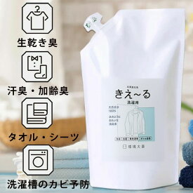 きえーる 洗濯用 環境大善 （環境ダイゼン） 消臭 詰め替えパック 1,000ml Dシリーズ 生乾き臭の予防 汗臭 加齢臭 タオル シーツ 枕 カバー 洗濯槽のカビ予防 衣類 靴下 スポーツウェア 体操服 消臭 無香 抗菌 無色透明