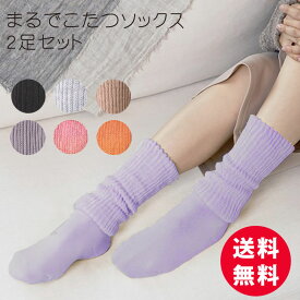 送料無料 まるでこたつソックス 2足セット 23〜25cm [コタツソックス 靴下サプリ 厚め 温め 暖かい 冷え取り 防寒 寒さ対策 レディース 女性用 靴下 あったか靴下 温活]