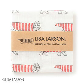 中川政七商店 かや織ふきん LISA LARSON マイキー レッド [蚊帳生地 かや生地 かや織 ふきん フキン 布巾 吸水 キッチンクロス 食器 グラス 皿 おしゃれ かわいい ギフト プレゼント お祝い 日本製] 『メール便可』