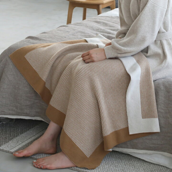 楽天市場】【UTO HOME】額縁ストライプ ブランケット リバーシブル  