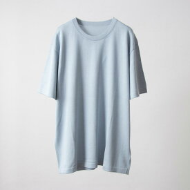 【UTO ユニセックス シルク アウトレット 40%OFF】半袖 Tシャツ M サイズ ブルーグレー ふわふわ ウォッシャブル シルク 100% 高級 ウォッシャブル シルク 100% 日本製