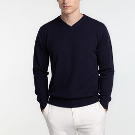 【UTO メンズ】Vネック（浅）セーター カラー 25色 最高級カシミア カシミヤ100% 日本製