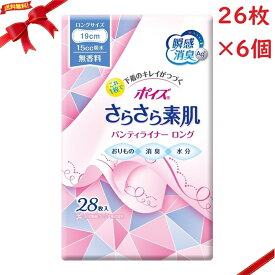ポイズ さらさら素肌 パンティライナーロング190 15cc 28枚 x 6点セット