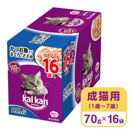 カルカン パウチ 1歳から かつお節入りまぐろとささみ 70g×16袋入