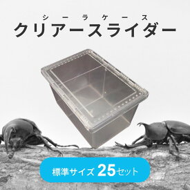 昆虫飼育 カブトムシ クワガタ まとめ買い クリアスライダー 標準 シーラケース 25個セット セパレーター付 昆虫ケース 飼育ケース クリアケース