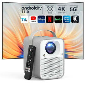 ETOE プロジェクター android TV&Netflix公式ライセンス 4K対応 500ANSI 自動台形補正 5GWi-Fi&Bluetooth5.1 5Wx2HiFiスピーカー 三脚対応 ホームプロジェクター 家庭用 モバイル/PS4/PS5/Switchなど対応 リモコン付き ETOE Seal