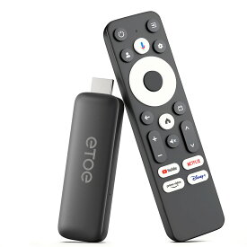 Google TV テレビスティック ボックス Netflix 認定 公式ライセンス ストリーミング メディア プレーヤー サポート 音声認識 Chromecast/Google Assistant/Wifi 2.4G 5G/Bluetooth 5.0　Netflix、Disney+、YouTubeなど視聴可能 ETOE