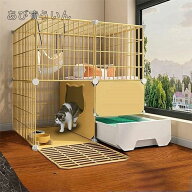 猫ケージトイレ付大型ペット猫ベビーケージ屋内猫ベビーサークル檻ねこネコケージ猫ハウス2段3段多頭飼い…