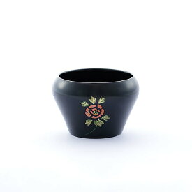 ぐい呑み（牡丹）（黒） おちょこ 会津塗 漆塗 うるし 食器 伝統工芸品 福島県 会津 コサカ漆器店