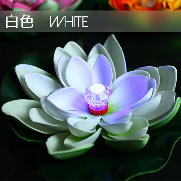 楽天市場】光る ハス 蓮 LED 造花 水に浮く水 花 ナイトプール プール 