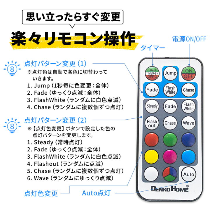 楽天市場】LEDチューブライト LED ロープライト リモコン1つで自由に 