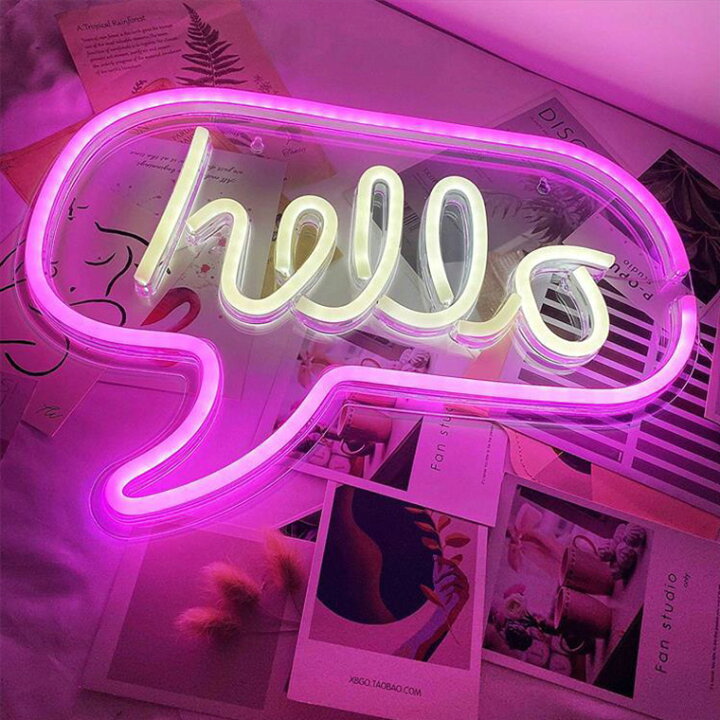 楽天市場】LED ネオンサイン hello ハロー USB電源 ネオンライト 