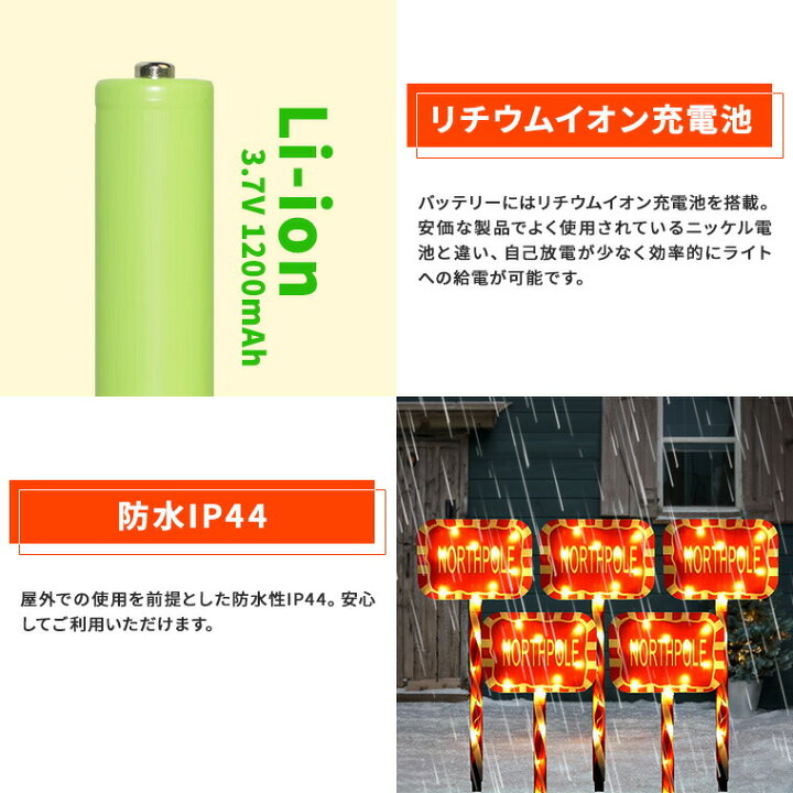 楽天市場】ソーラー イルミネーション クリスマス ステッキ 文字看板 5 