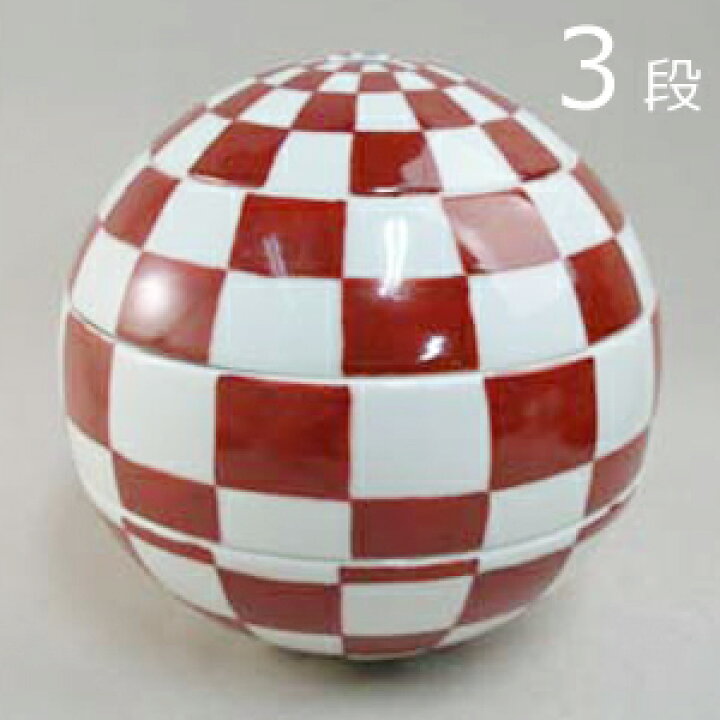 楽天市場】【送料無料】【化粧箱付】有田焼 李荘窯 珠型三段重 赤絵 