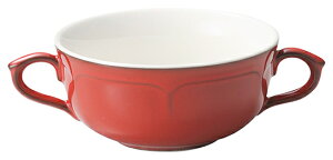 業務用食器 ラフィネ・ヴィンテージレッド 両手スープカップ ホテル レストラン カフェ