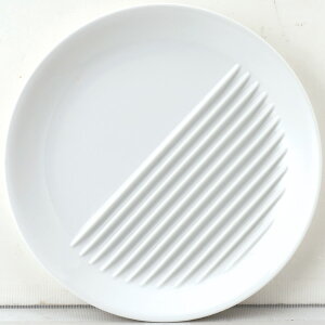 業務用食器 ストライプ 26cm揚げ物皿 白 お値打ち価格のスタンダードシリーズ 立体加工のストライプ 和食店 レストラン アウトレット込み