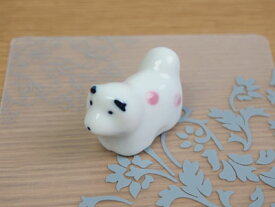 和食器 ブサ可愛い小犬の箸置・水玉・ピンク 箸置き 置き物 動物箸置き カラーバリエーション 小物 陶器