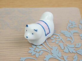 和食器 ブサ可愛い小犬の箸置・オビ・ピンク 箸置き 置き物 動物箸置き カラーバリエーション 小物 陶器