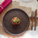煌惑 ～kouwa～ 切立皿 26.5cm 切立プレート お皿 おしゃれ 金 金結晶 食器 ゴールド ブロンズ キラキラ 洋食 和食 ディナー レストラン 丸 ディナー皿 前菜皿 ディナープレート