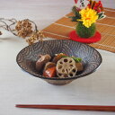 浅鉢 5寸 アース 青海波 正月 皿 煮物鉢 お浸し 平鉢 せいがいは 和風 和食器 茶色 おしゃれ オシャレ 伝統柄 和柄 煮物
