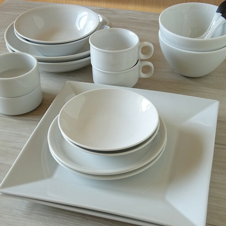 楽天市場 アウトレット 送料無料 お買得 メイン は スクエア 白い食器 の ペアセット 18ピース 食器 アウトレット 食器セット 新生活 訳あり 洗浄機ok お得 おしゃれ オシャレ 新婚 カフェ 安い 激安 おうちカフェ テーブルウェア器彩人うつわさいと