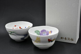 香蘭社はんなり　ペアどんぶり丼/小丼/そば丼/雑煮碗/甘味/あんみつ/茶碗/プレゼント/ギフト/贈り物/記念/御祝/お祝/内祝/誕生日/母の日/父の日/敬老の日/クリスマス/可愛い/正月/年末/年始/おすすめ/人気/陶器/老舗【日本製】