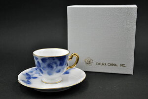 大倉陶園 ブルーローズ(8011)デミタスカップ&ソーサー