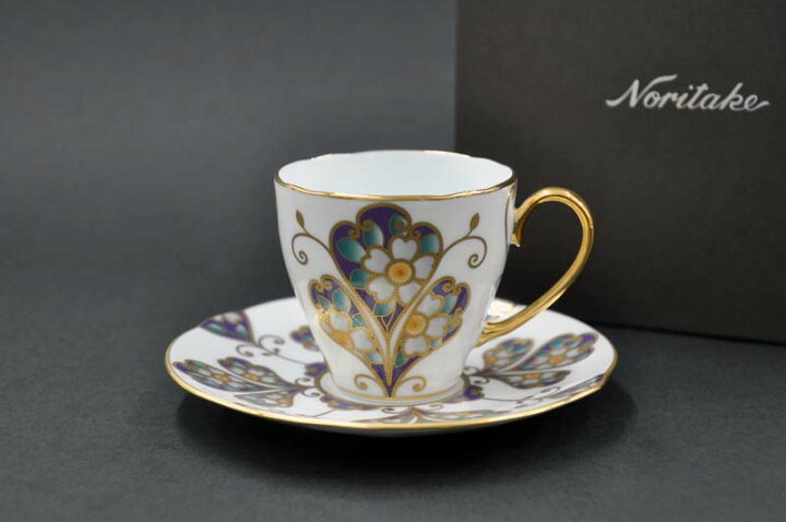 楽天市場】ノリタケ 〜Noritake〜 コーヒー碗皿(雲母金彩花文 
