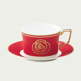 ノリタケ 〜Noritake〜エイダンゴールド(AIDAN GOLD) ティー・コーヒー碗皿（赤）