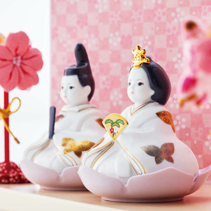 楽天市場】ノリタケ 〜Noritake〜置物 歳時記 ひな人形（桜色屏風 