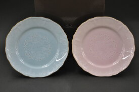 ノリタケ 〜Noritake〜 21cmプレート ペアセット(色変り)ローズブーケ＆モーニングブーケ(ROSE＆MORNING BOUQUET)デザート皿 御祝 お祝 贈り物 ギフト プレゼント 内祝 結婚祝 引っ越し 夫婦 引出物 記念品 かわいい 新生活 食器 電子レンジ対応